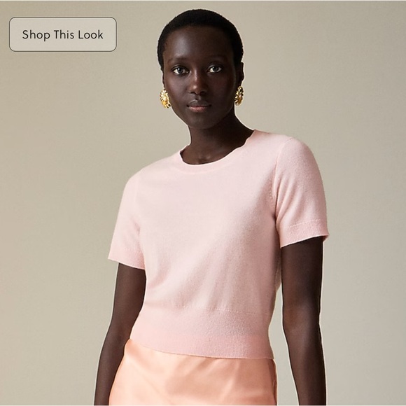J. Crew Cashmere shrunken T-shirt in Pink Cloud New with Tags! - Picture 1 of 9
